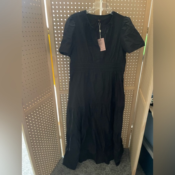 Quince Dresses & Skirts - NWT Quince 100% Organic Cotton Tiered Maxi Dress Black Size XL